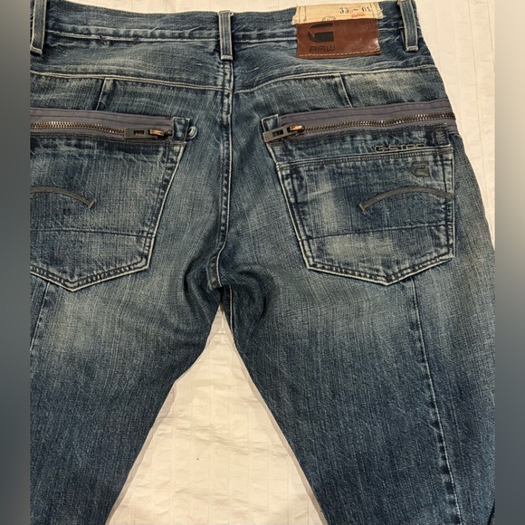 Men’s G-Star 3301 Plus Sudden Straight Denim Jeans W34 x 32L Button Fly - Picture 7 of 8